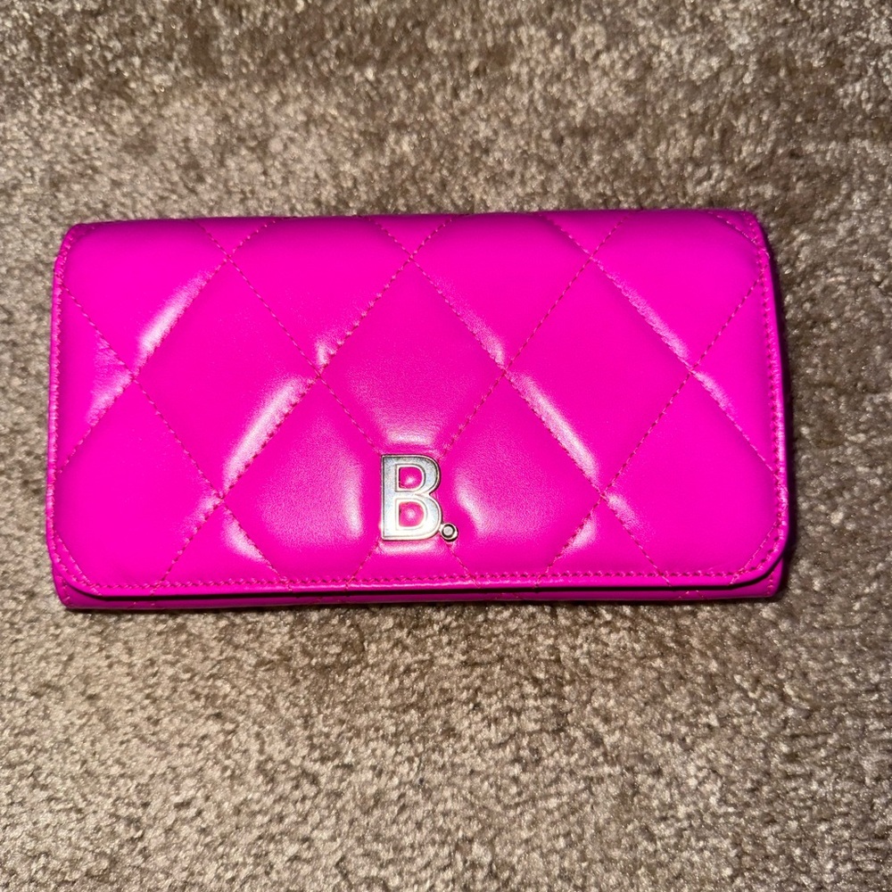 Balenciaga Pink Quilted Wallet on Chain Crossbody Bag